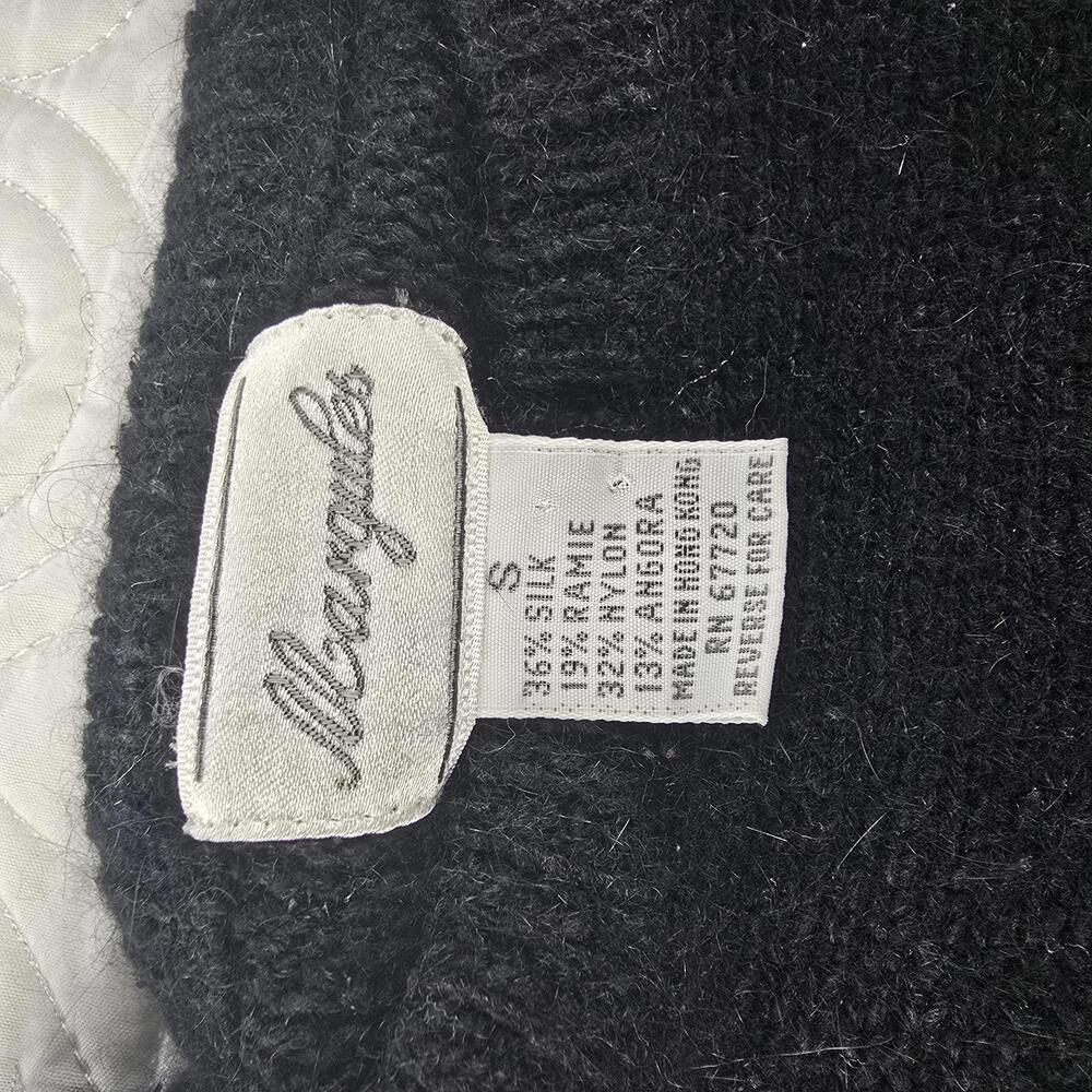 Vintage 80s/90's Silk/Angora Blend Black Beaded Leaf Pullover Sweater Size Small - Picture 7 of 8